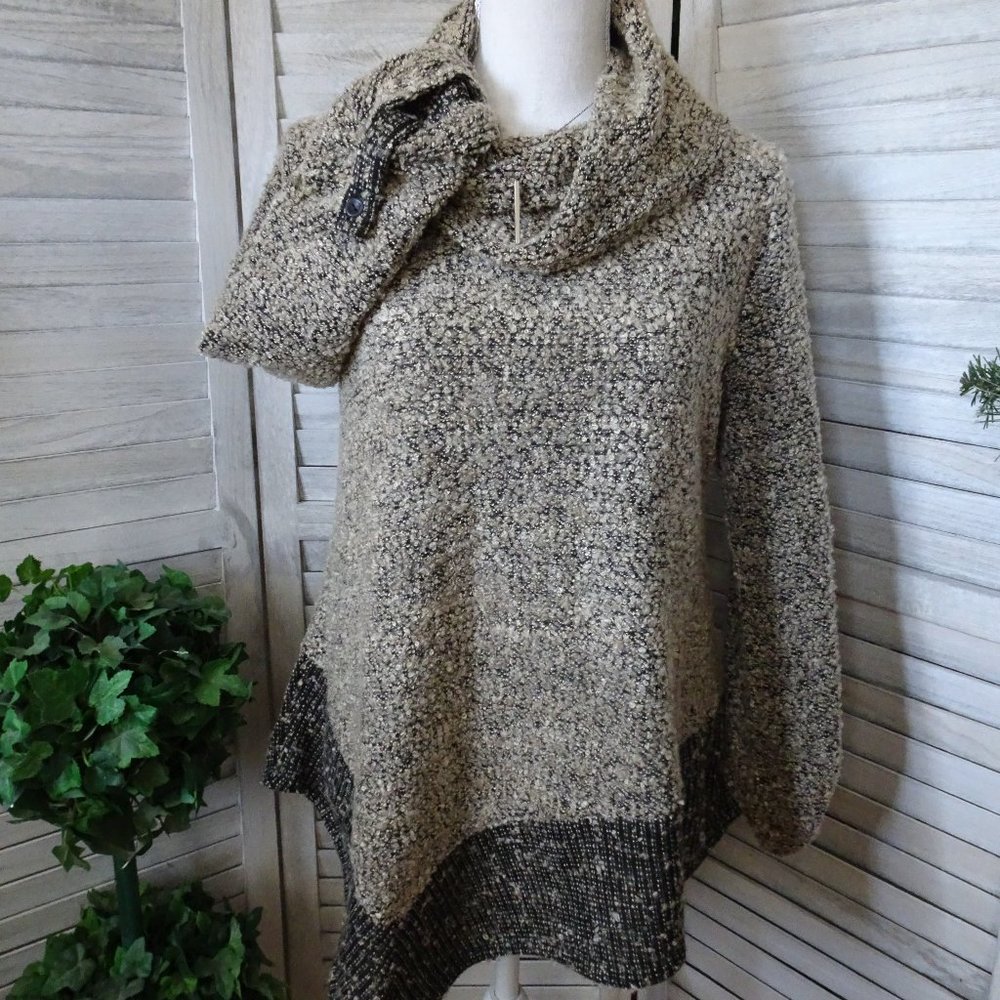 Asysemmetrical Cowl Neck Sweater